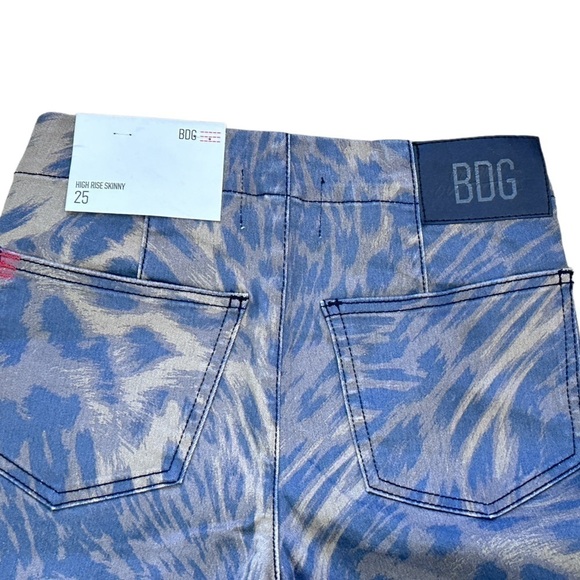 #9 NWT Urban Outfitters BDG Ankle Zip High Rise Skinny Jean in Brown Motif - Picture 8 of 9